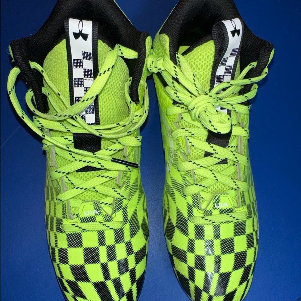 Under Armour Lime Green Checkered Sneakers